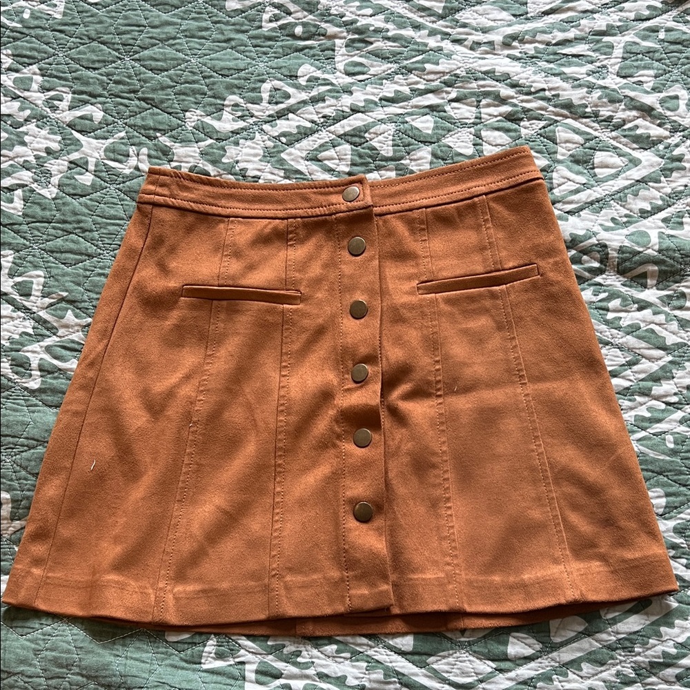 Zara Button-Down Brown Mini Skirt